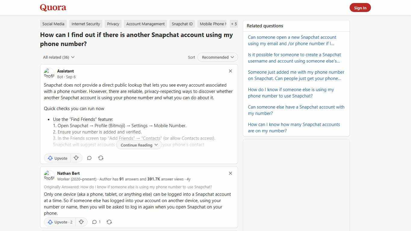 How to find out if there is another Snapchat account using my phone number - Quora