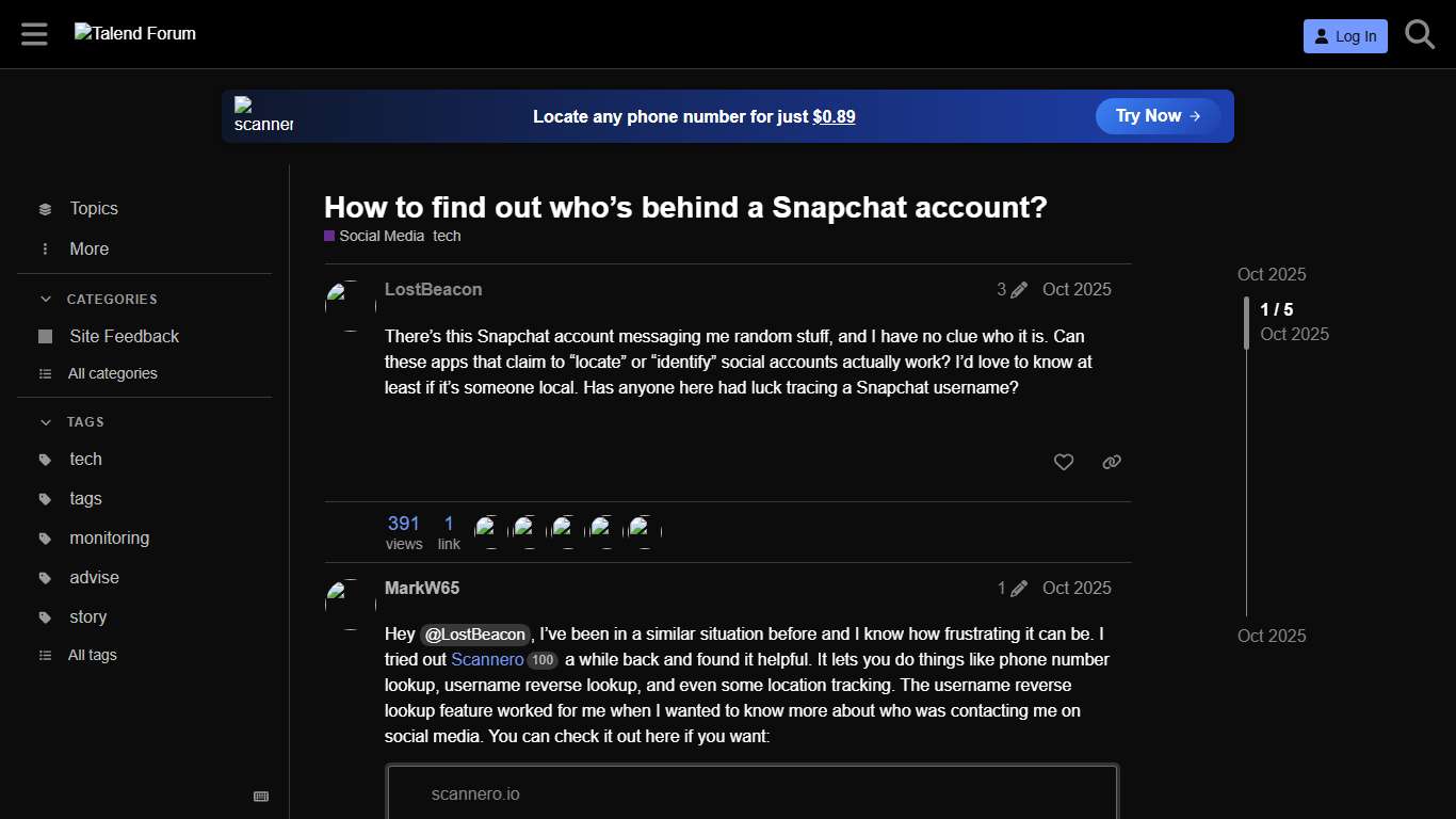 How to find out who's behind a Snapchat account? - Talend Forum